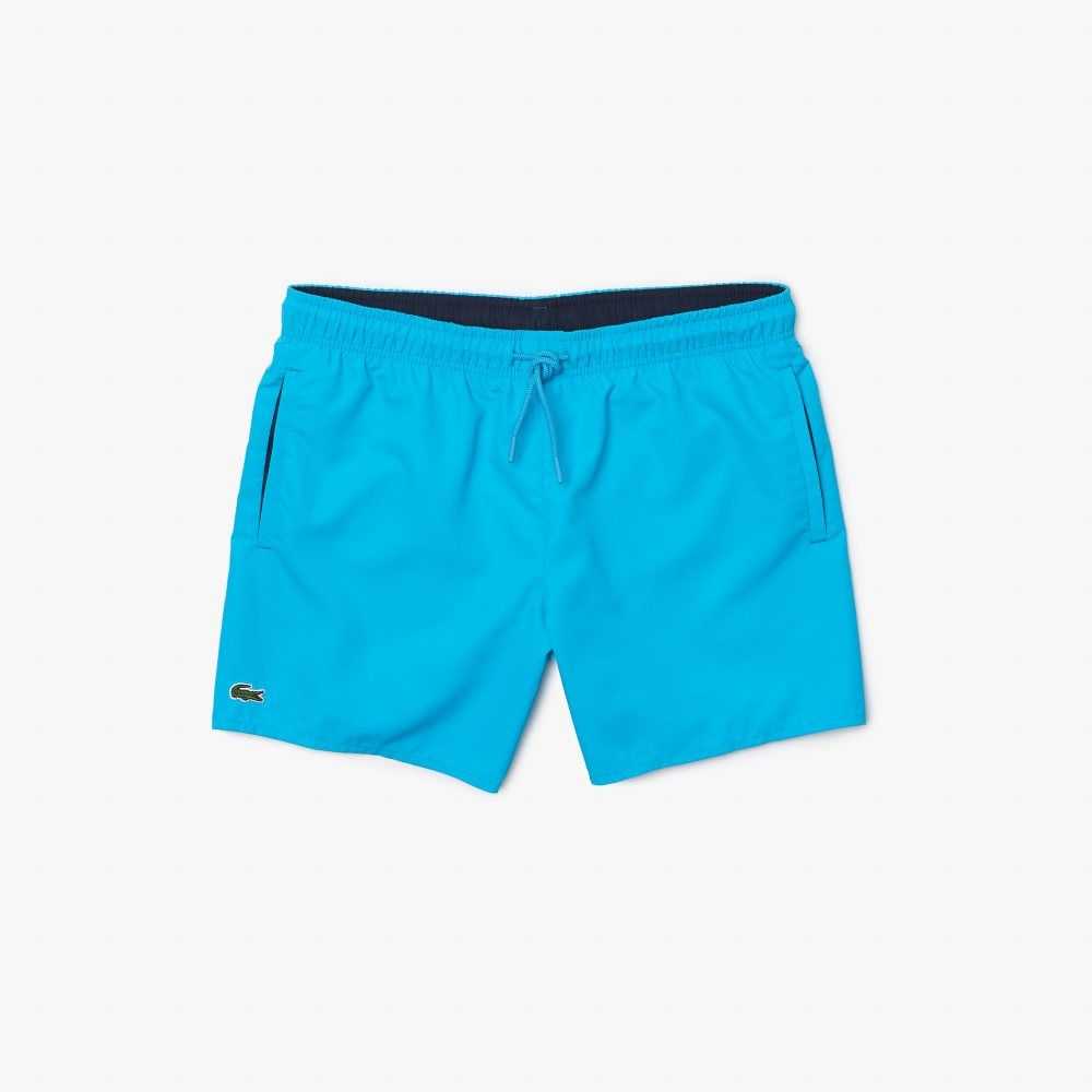 Lacoste Light Quick-Dry Swim Shorts Turquoise / Navy Blue | PMGV-23751