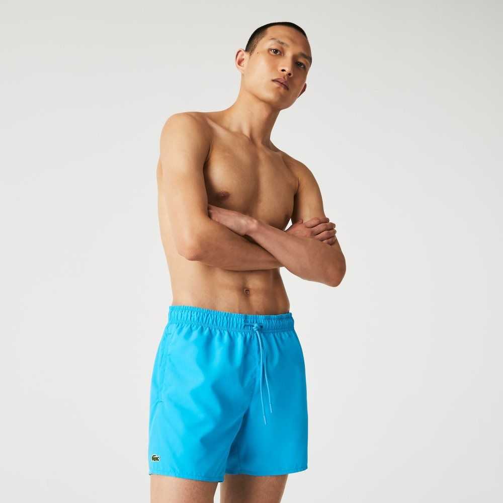 Lacoste Light Quick-Dry Swim Shorts Turquoise / Navy Blue | PMGV-23751