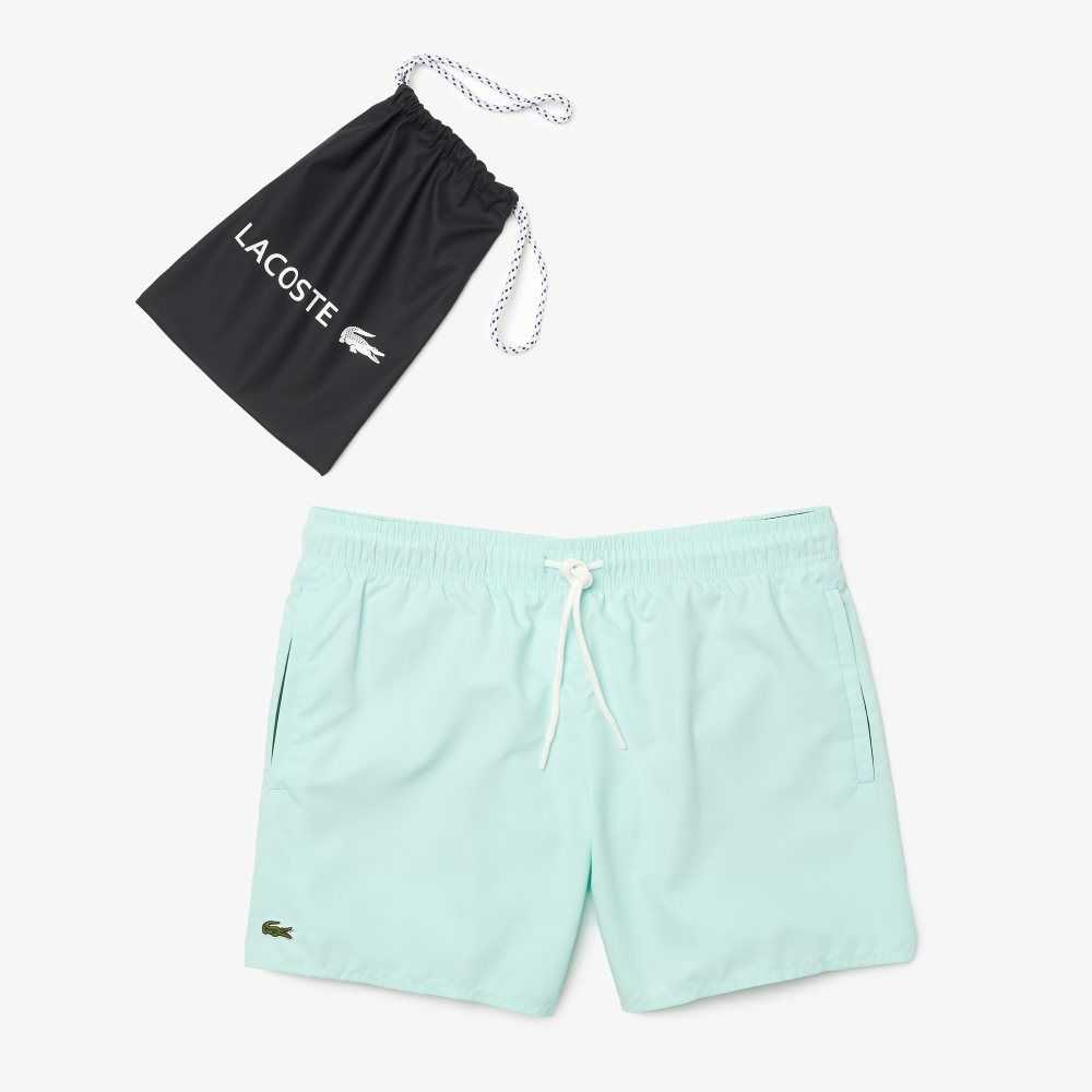 Lacoste Light Quick-Dry Swim Shorts Turquoise / Green | WMIT-35819