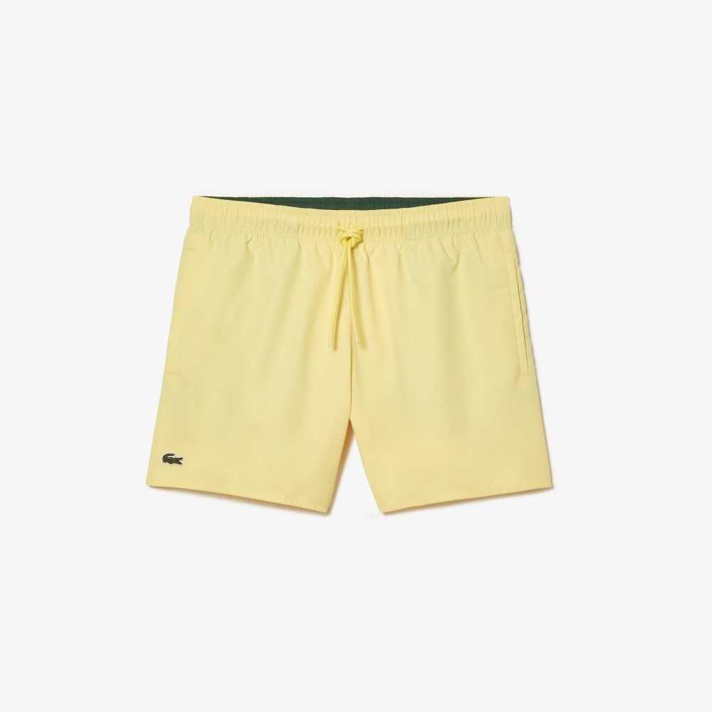 Lacoste Light Quick-Dry Swim Shorts Yellow / Green | MZFW-96325