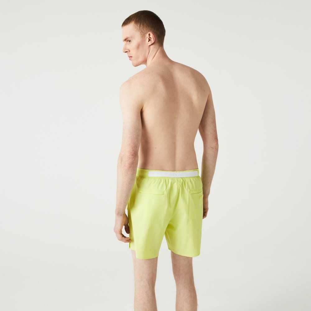 Lacoste Light Swim Trunks Flashy Yellow | JFDU-74839