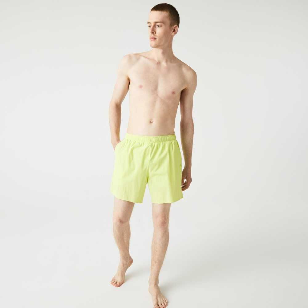 Lacoste Light Swim Trunks Flashy Yellow | JFDU-74839