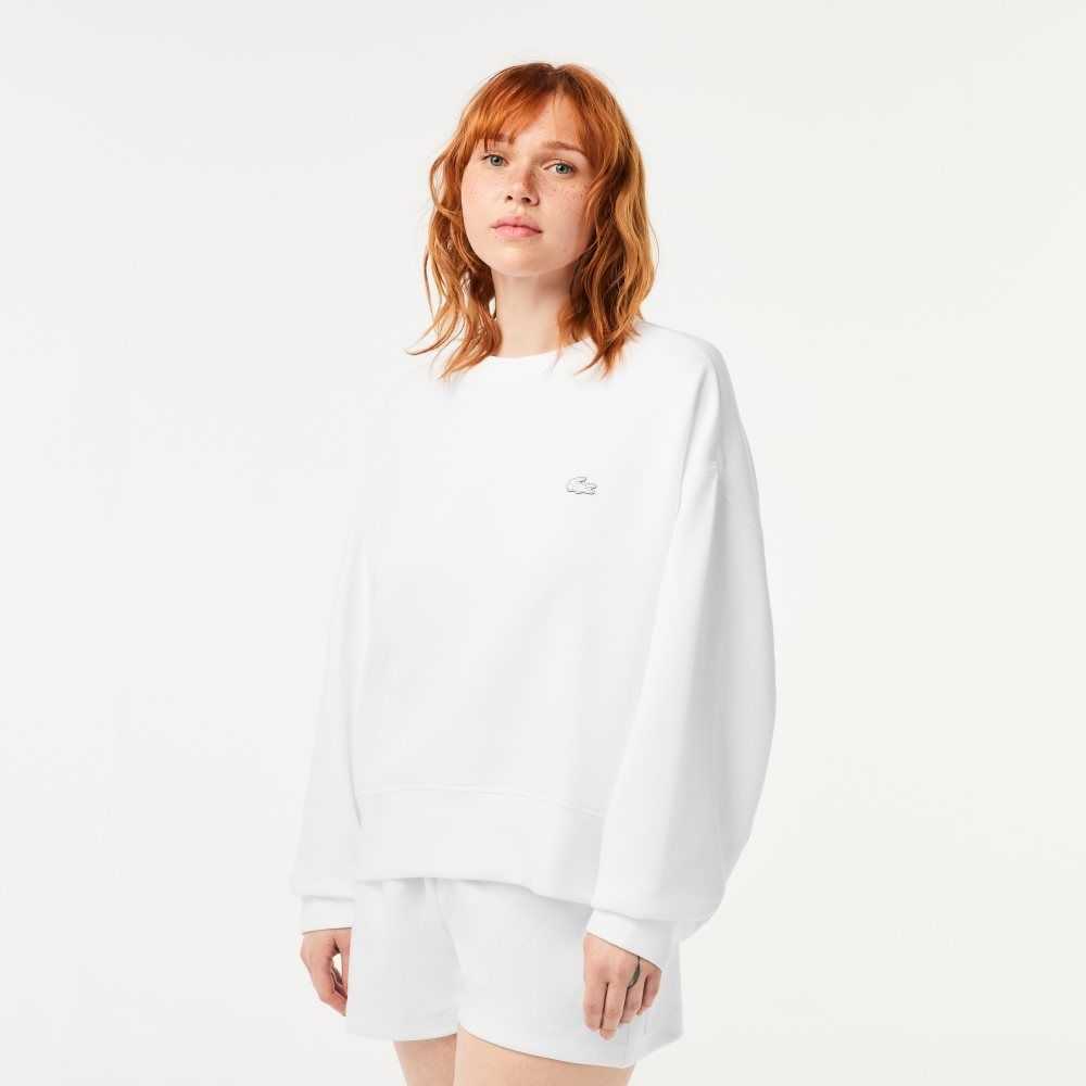 Lacoste Logo Back Sweatshirt White | SEVY-10845