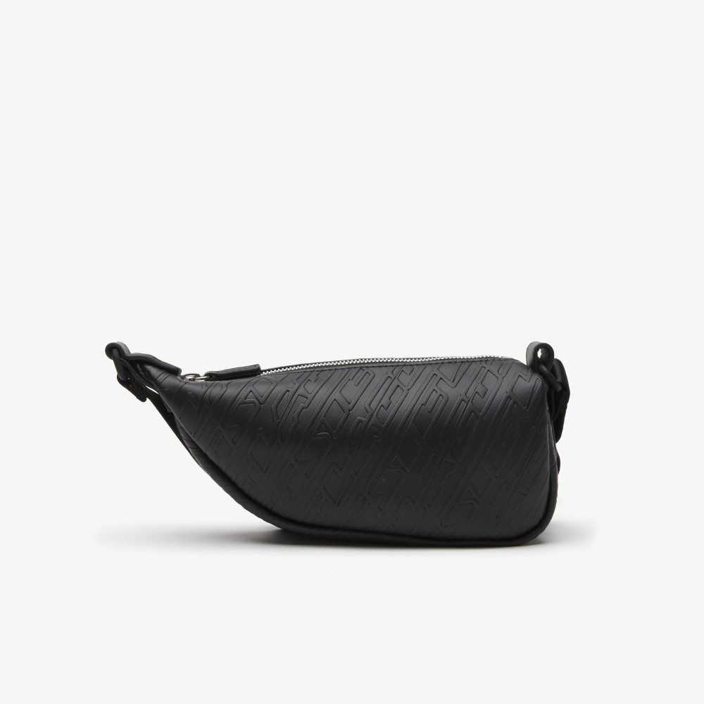 Lacoste Logo Print Shoulder Bag - Small Black | TNLC-09632