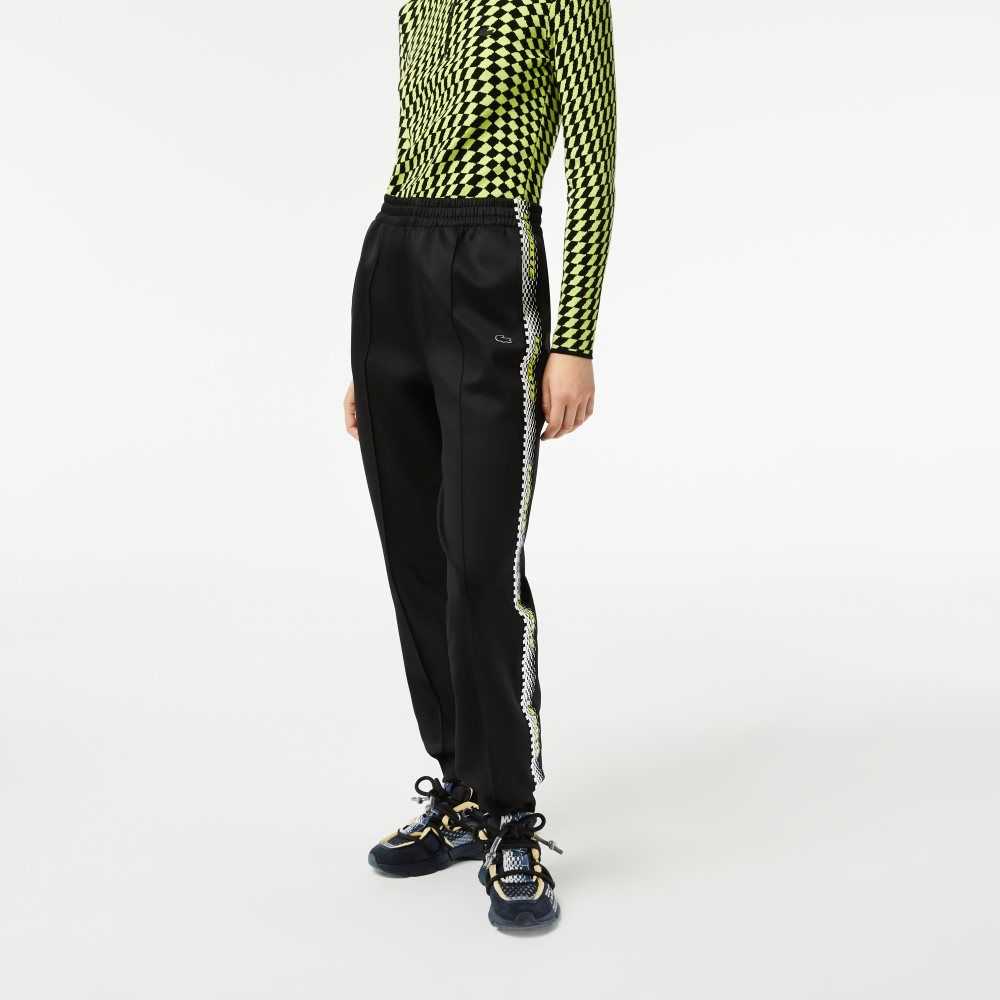 Lacoste Logo Stripe Track Pants Black | MGKJ-92360