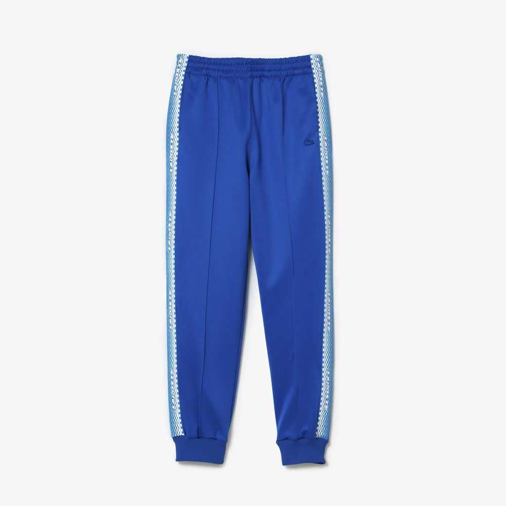 Lacoste Logo Stripe Track Pants Blue | WJCD-96253