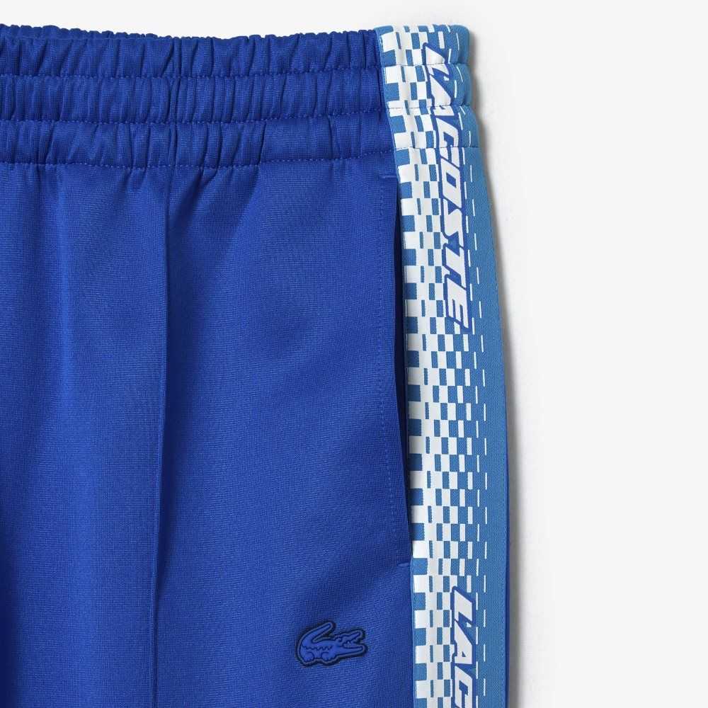 Lacoste Logo Stripe Track Pants Blue | WJCD-96253