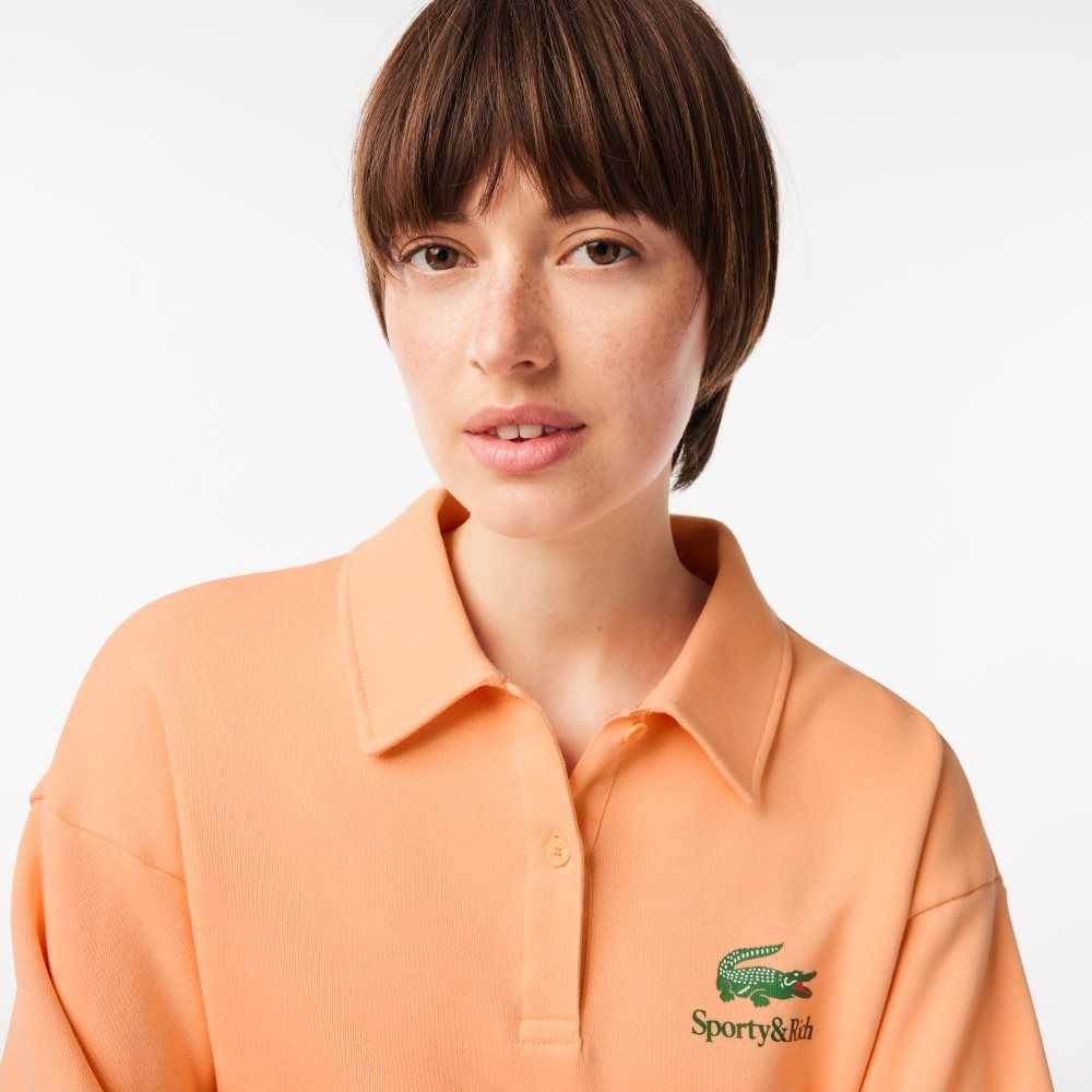 Lacoste Long Sleeve x Sporty & Rich Polo Light Orange | OELM-25437