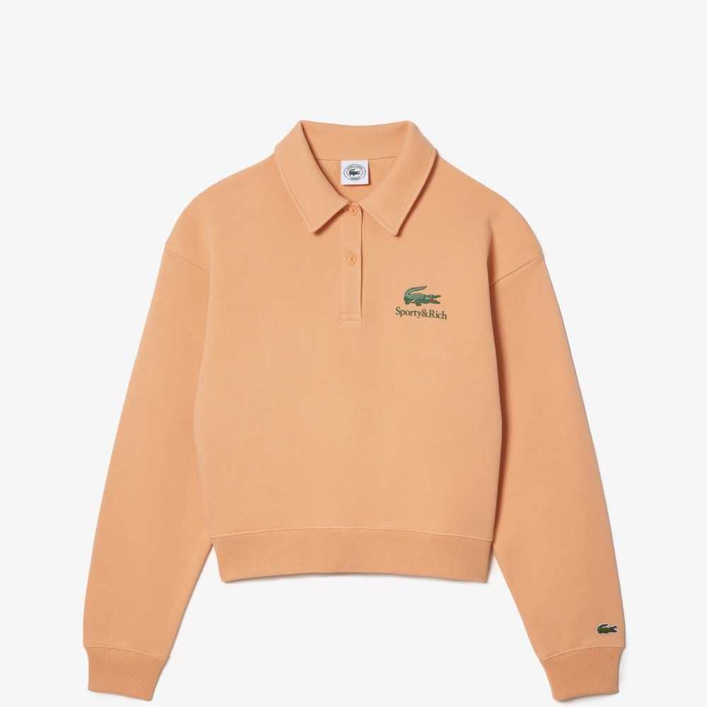 Lacoste Long Sleeve x Sporty & Rich Polo Light Orange | OELM-25437