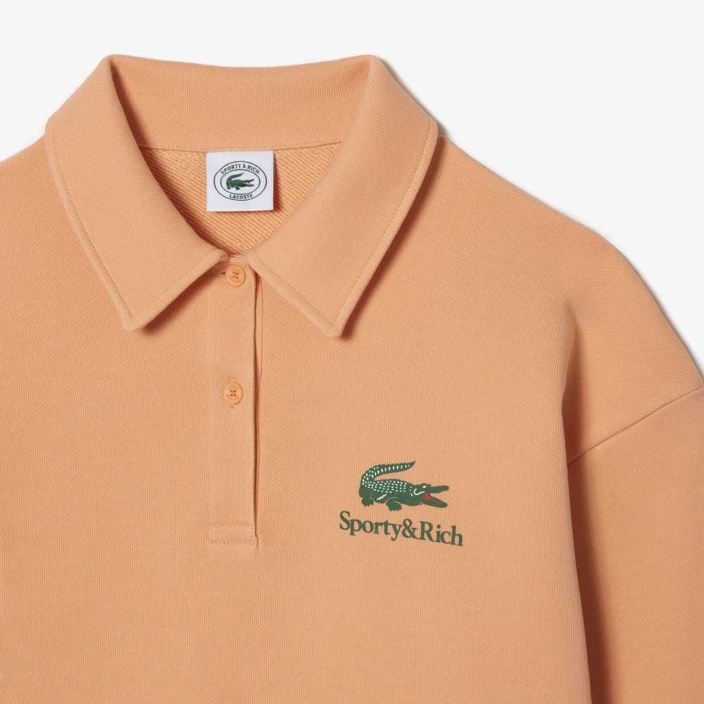 Lacoste Long Sleeve x Sporty & Rich Polo Light Orange | OELM-25437