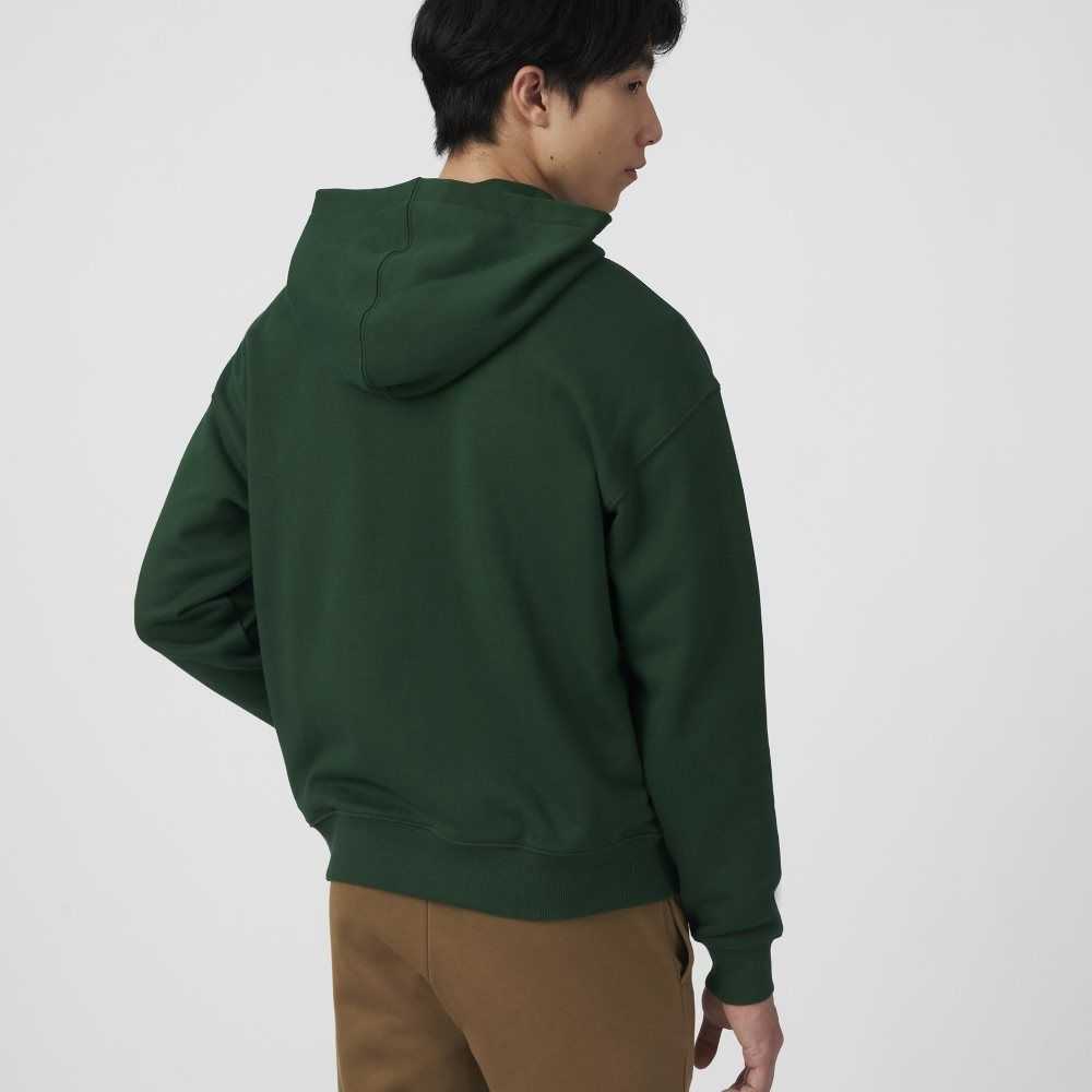 Lacoste Loose Fit Branded Monogram Hooded Sweatshirt Green | KZXV-56470