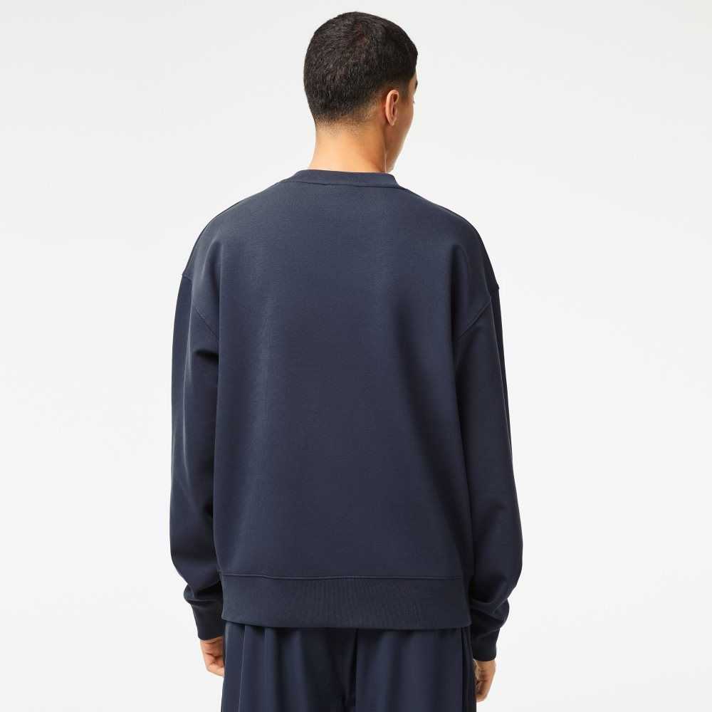 Lacoste Loose Fit Branded Sweatshirt Blue | OQKX-87312