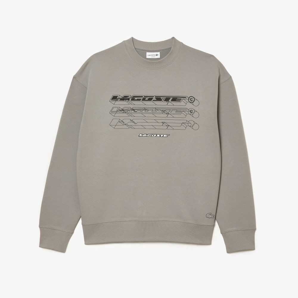 Lacoste Loose Fit Branded Sweatshirt Grey | WJTY-72041