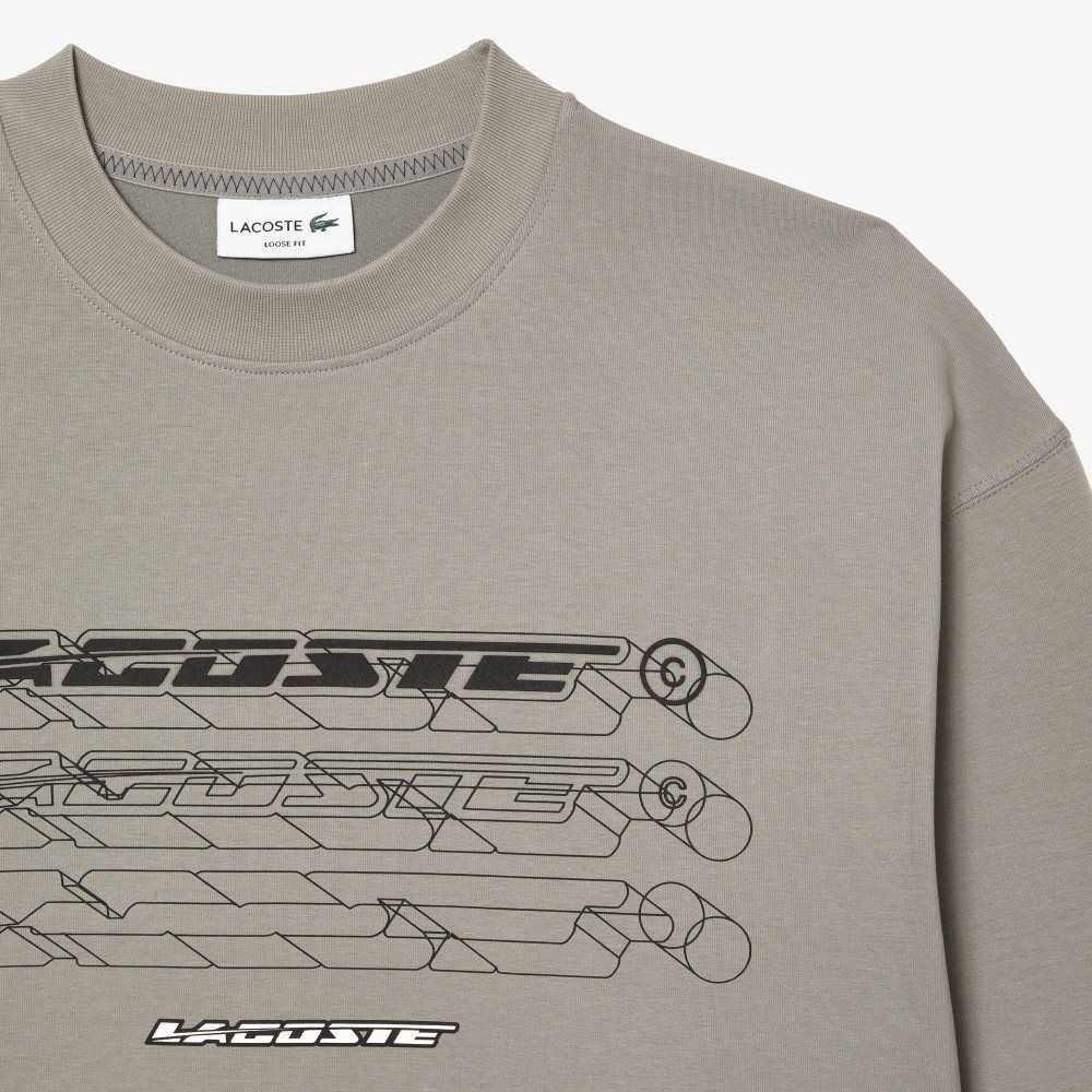 Lacoste Loose Fit Branded Sweatshirt Grey | WJTY-72041