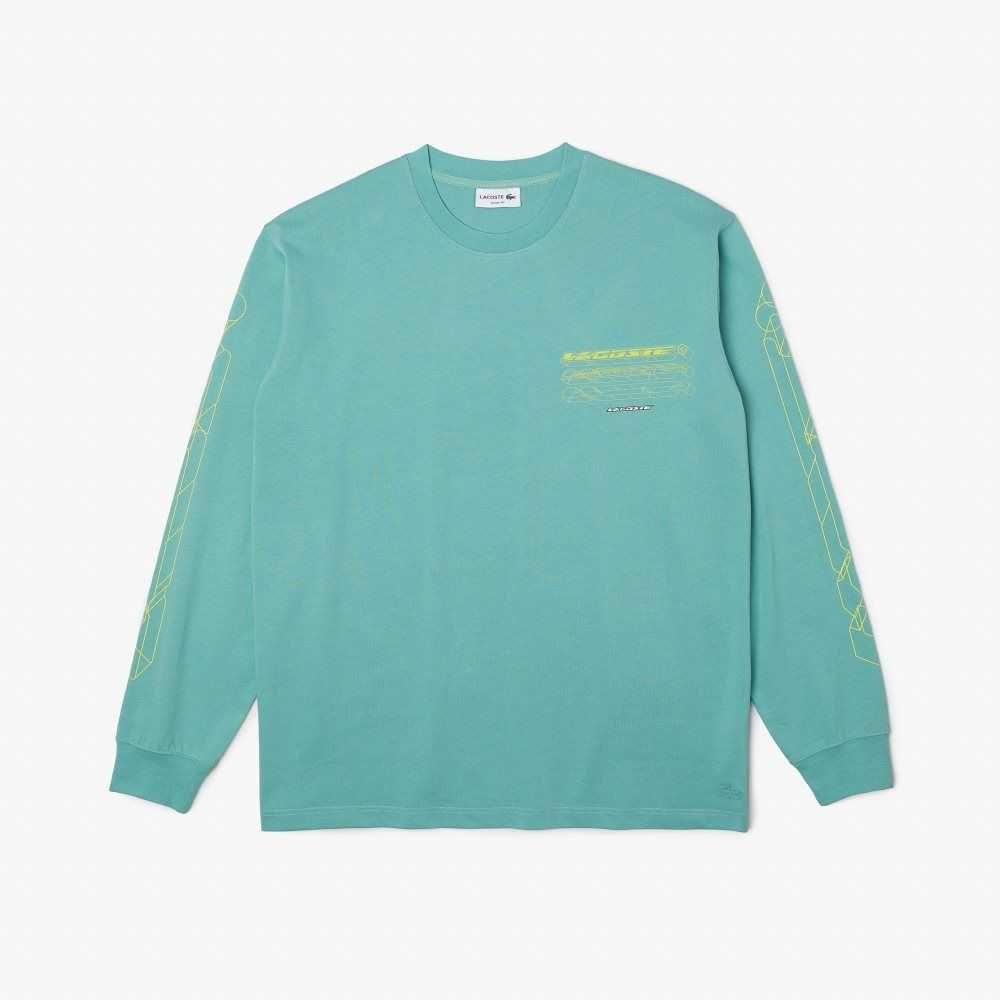 Lacoste Loose Fit Cotton Jersey Long Sleeve T-Shirt Mint | TYEJ-94683