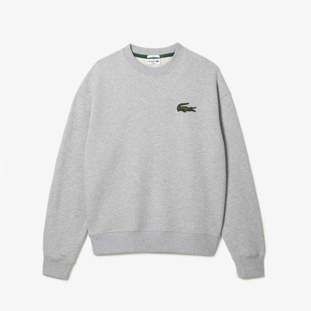 Lacoste Loose Fit Crocodile Badge Sweatshirt Grey Chine | KSPG-19846