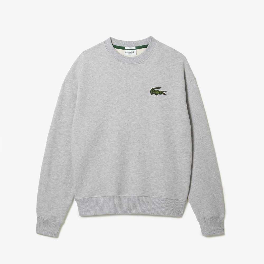 Lacoste Loose Fit Crocodile Badge Sweatshirt Grey Chine | ZAPY-82593