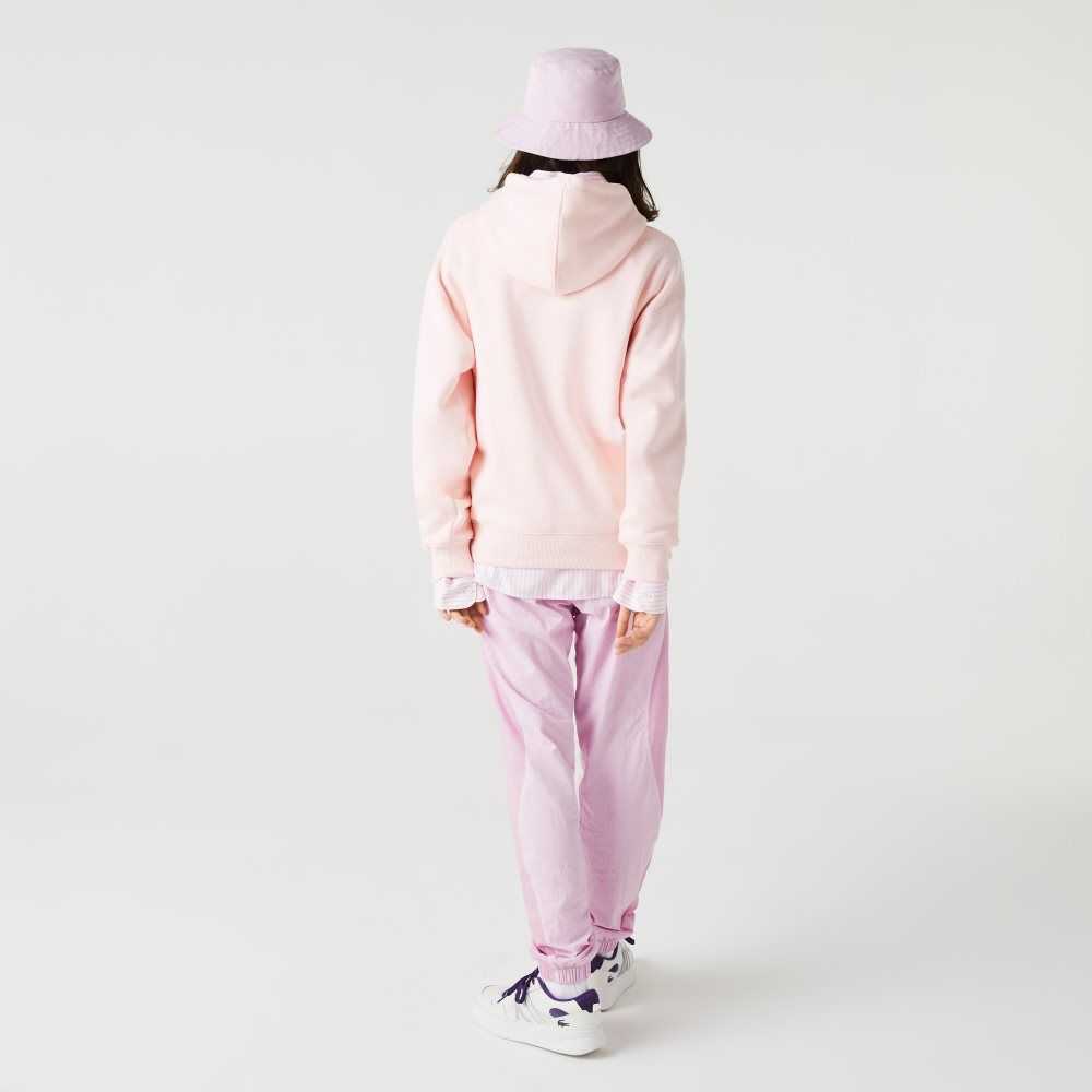 Lacoste Loose Fit Hooded Organic Cotton Sweatshirt Light Pink | KUPV-59610
