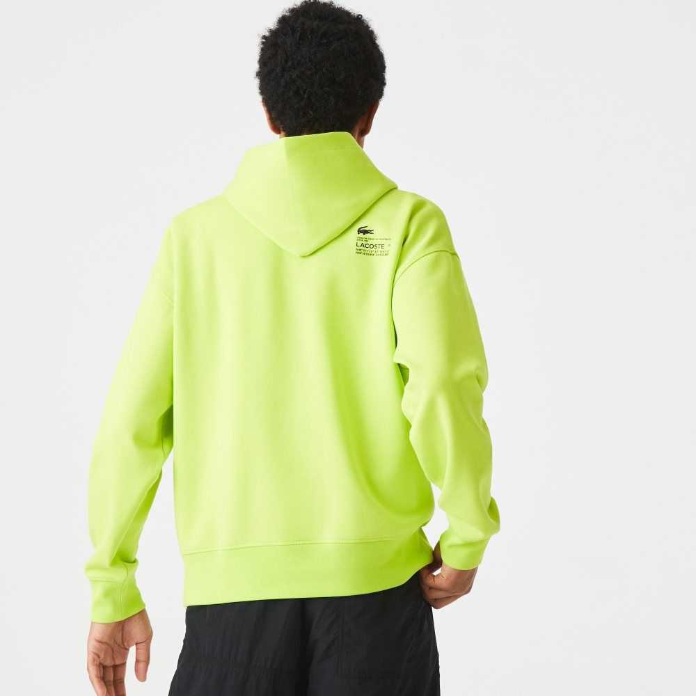 Lacoste Loose Fit Hooded Sweatshirt Yellow | ZQWF-81253