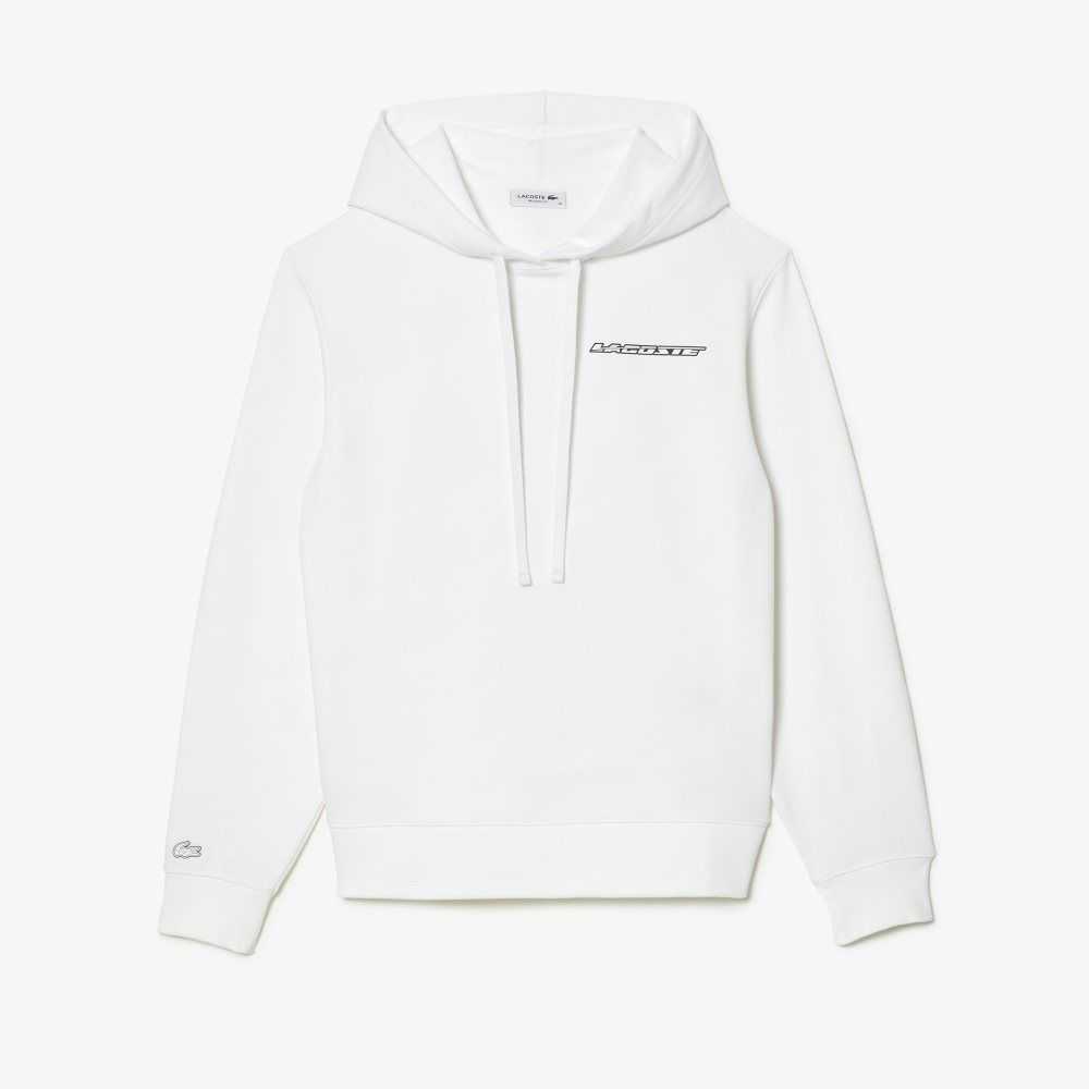 Lacoste Loose Fit Hoodie with Contrast Branding White | AKSX-58412