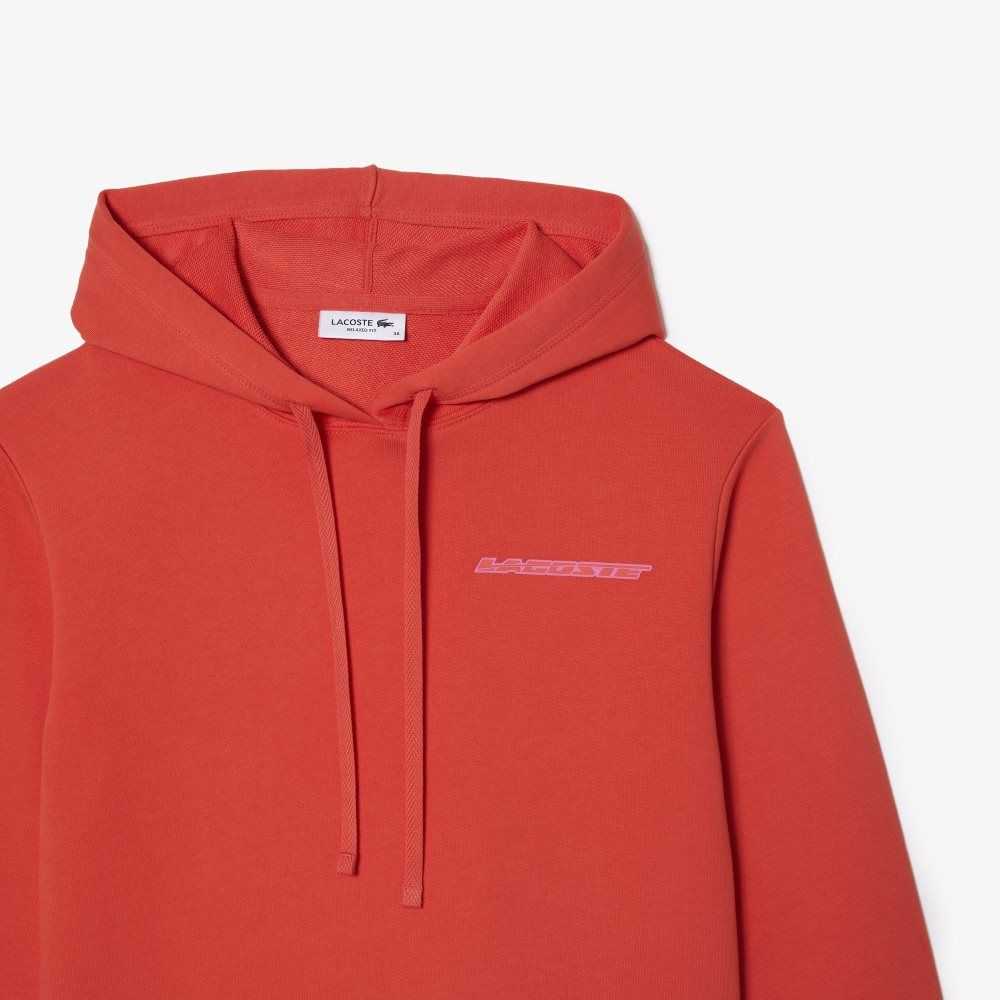 Lacoste Loose Fit Hoodie with Contrast Branding Orange | HMRZ-75620