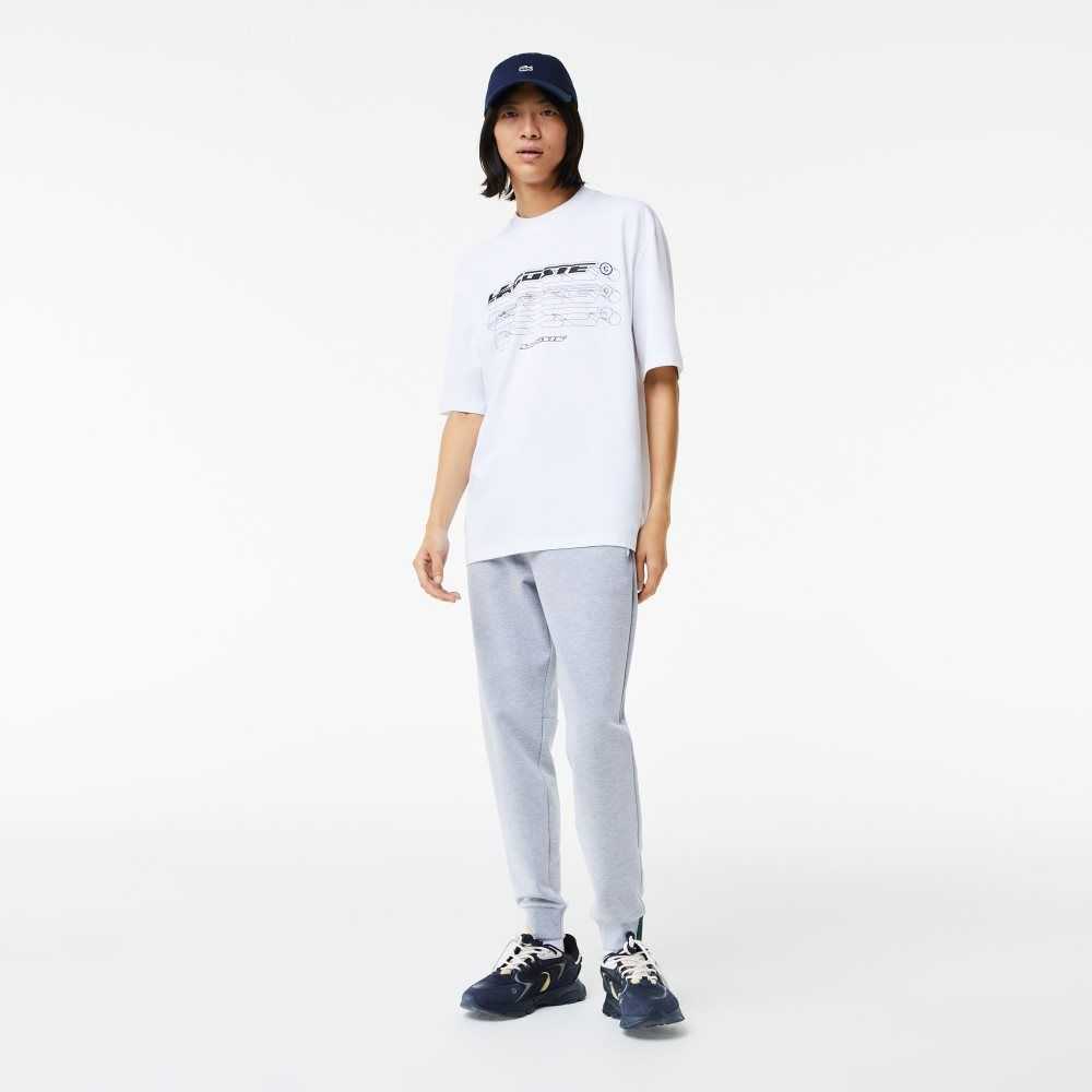 Lacoste Loose Fit Organic Cotton Pique T-Shirt White | TIPB-45271