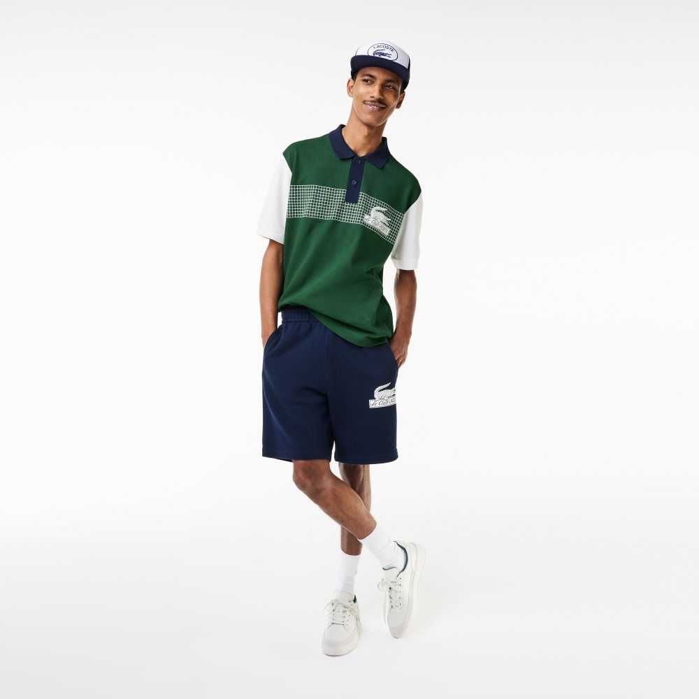 Lacoste Loose Fit Organic Cotton Polo Green / White / Navy Blue | SKIX-90231