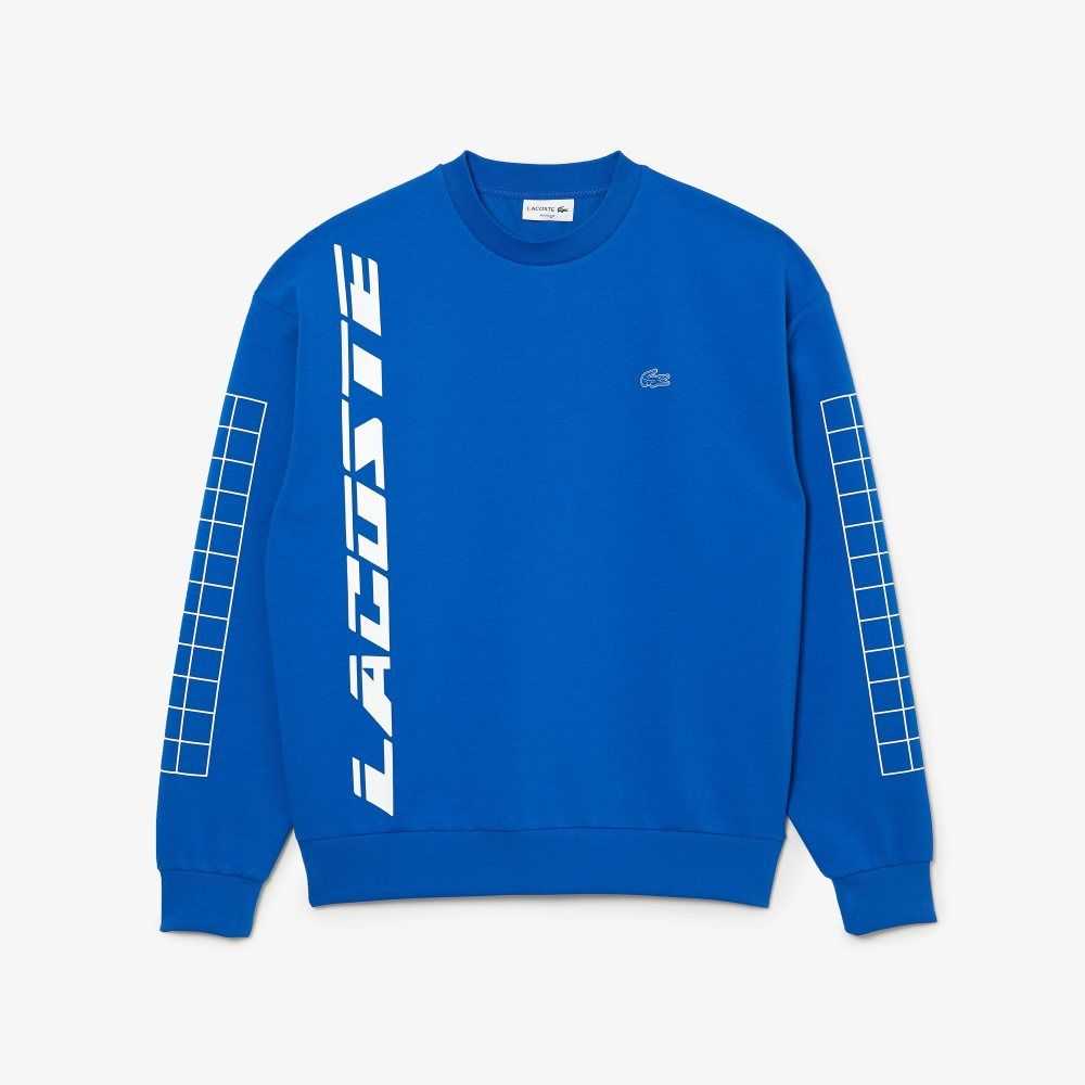 Lacoste Loose Fit Pique Sweatshirt Blue | QXPG-76498
