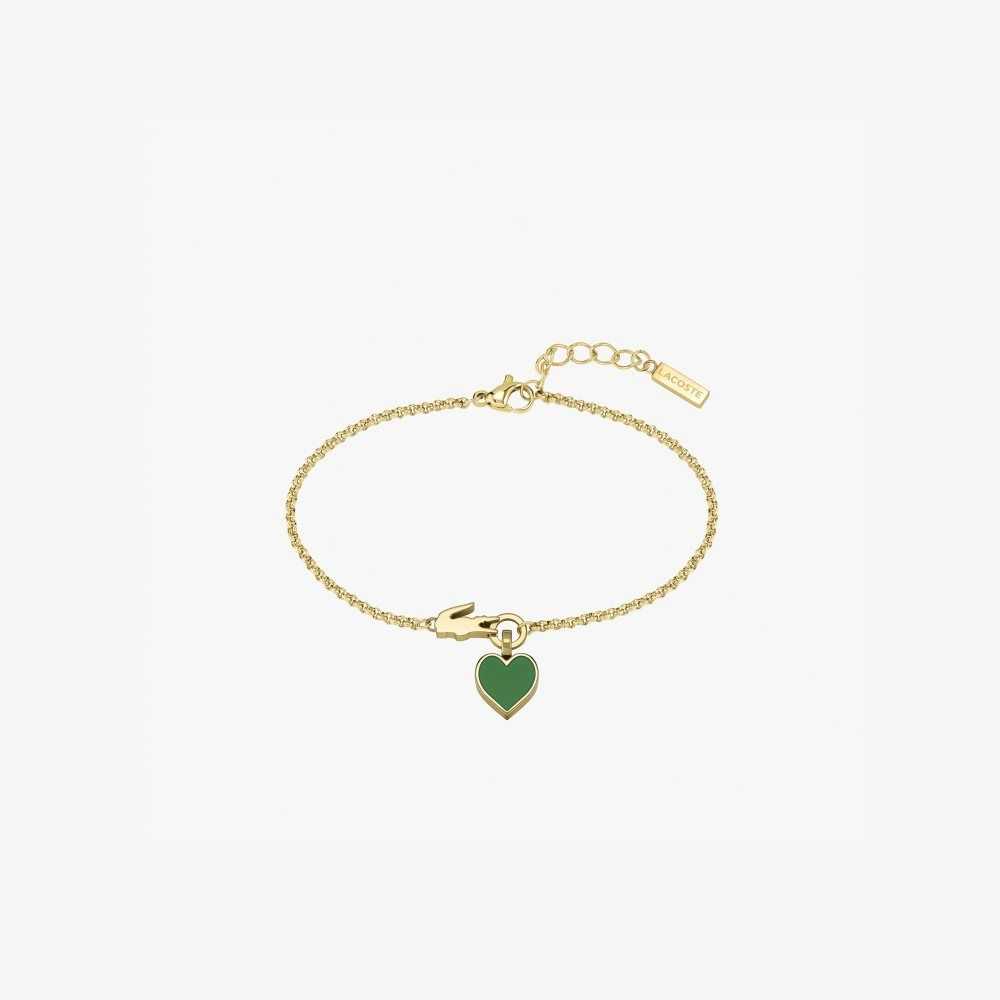 Lacoste Love My Croc Bracelet Gold And Green | LKYO-10258