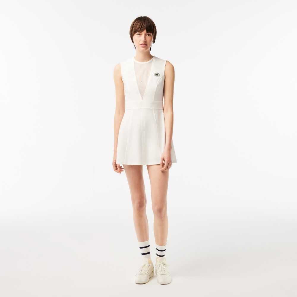 Lacoste Low-cut x Sporty & Rich Tennis Dress White | IXAK-79031
