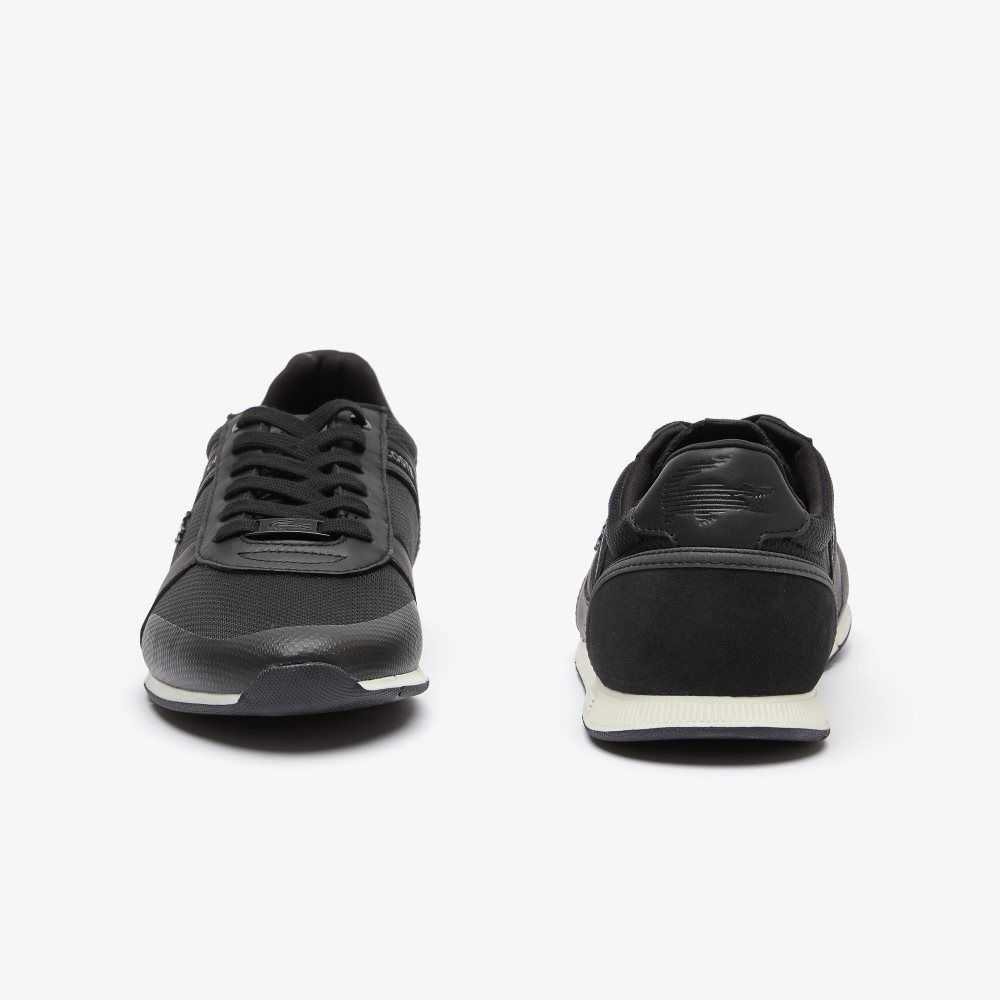 Lacoste Menerva Leather Sneakers Black/White | XNJT-17923