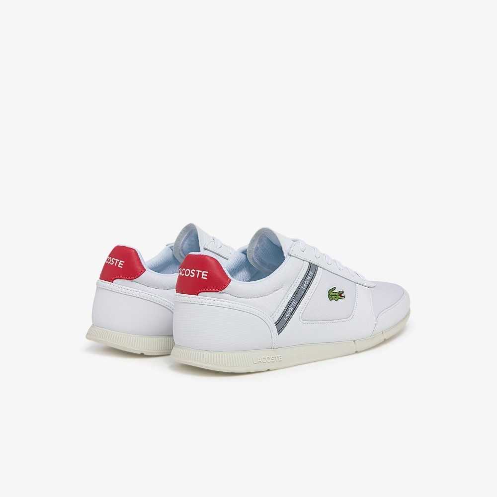 Lacoste Menerva Sport Leather Accent Sneakers White / Red | RUBK-60975
