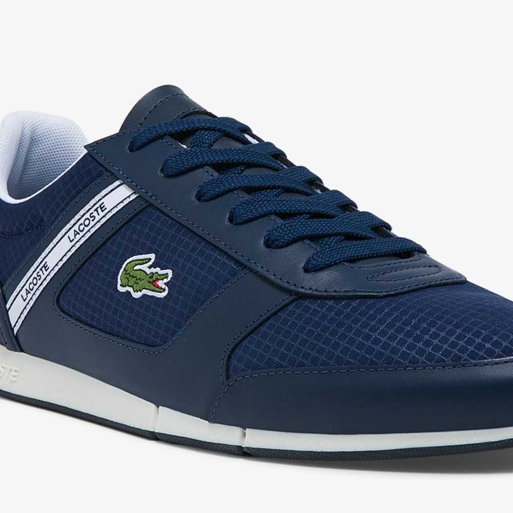 Lacoste Menerva Sport Leather Sneakers Nvy/Wht | ERPK-32504