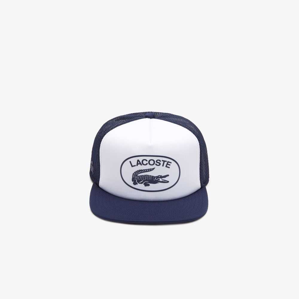 Lacoste Mesh And Neoprene Cap Navy Blue / White | IEWX-41726