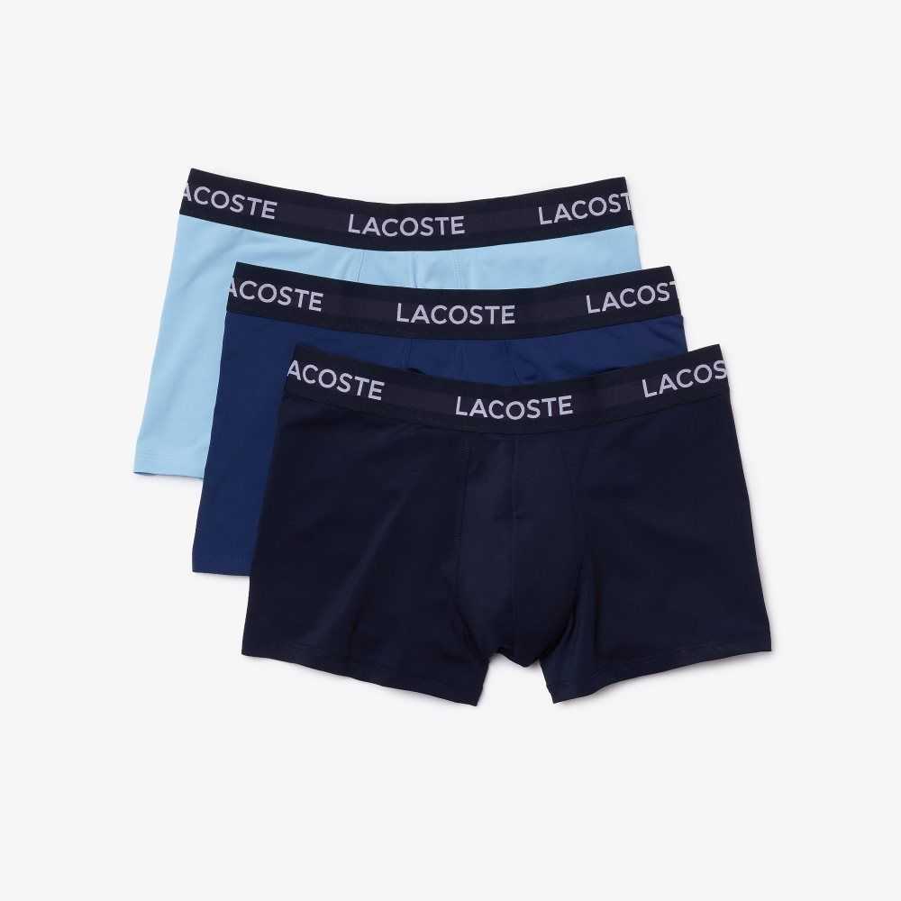 Lacoste Microfiber Trunk 3-Pack Navy Blue / Blue | SQOL-41753