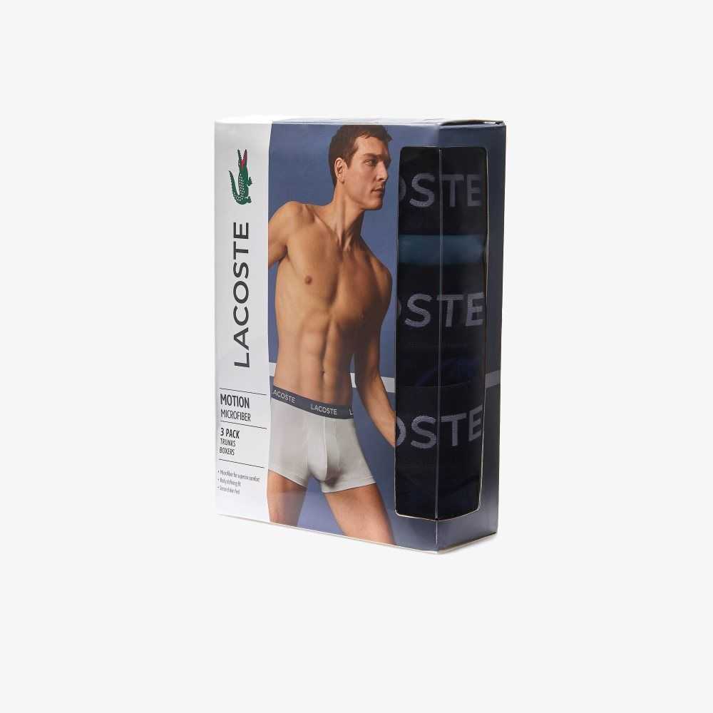 Lacoste Microfiber Trunk 3-Pack Navy Blue / Blue | SQOL-41753