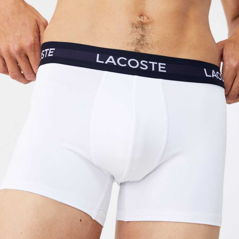 Lacoste Microfiber Trunk 3-Pack Navy Blue / White / Red | TBHL-19743
