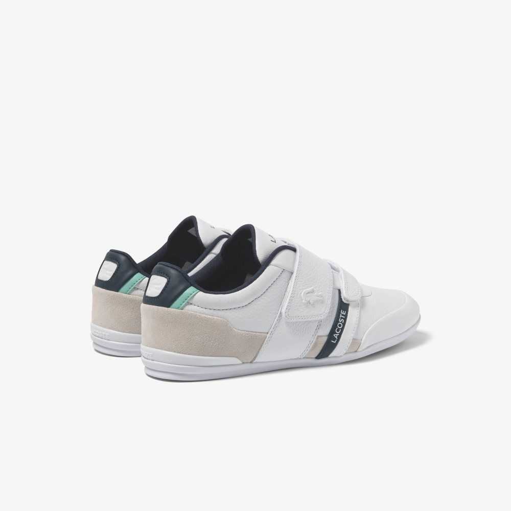Lacoste Misano Strap Leather Sneakers White / Navy | QKXM-30521