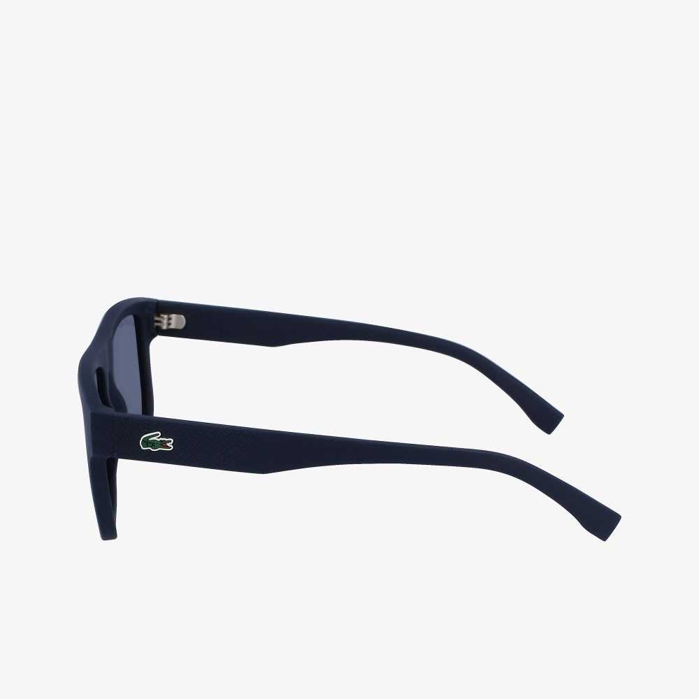 Lacoste Modified Rectangle Plant Based Resin L.12.12 Sunglasses Matte Blue | NTWK-39156