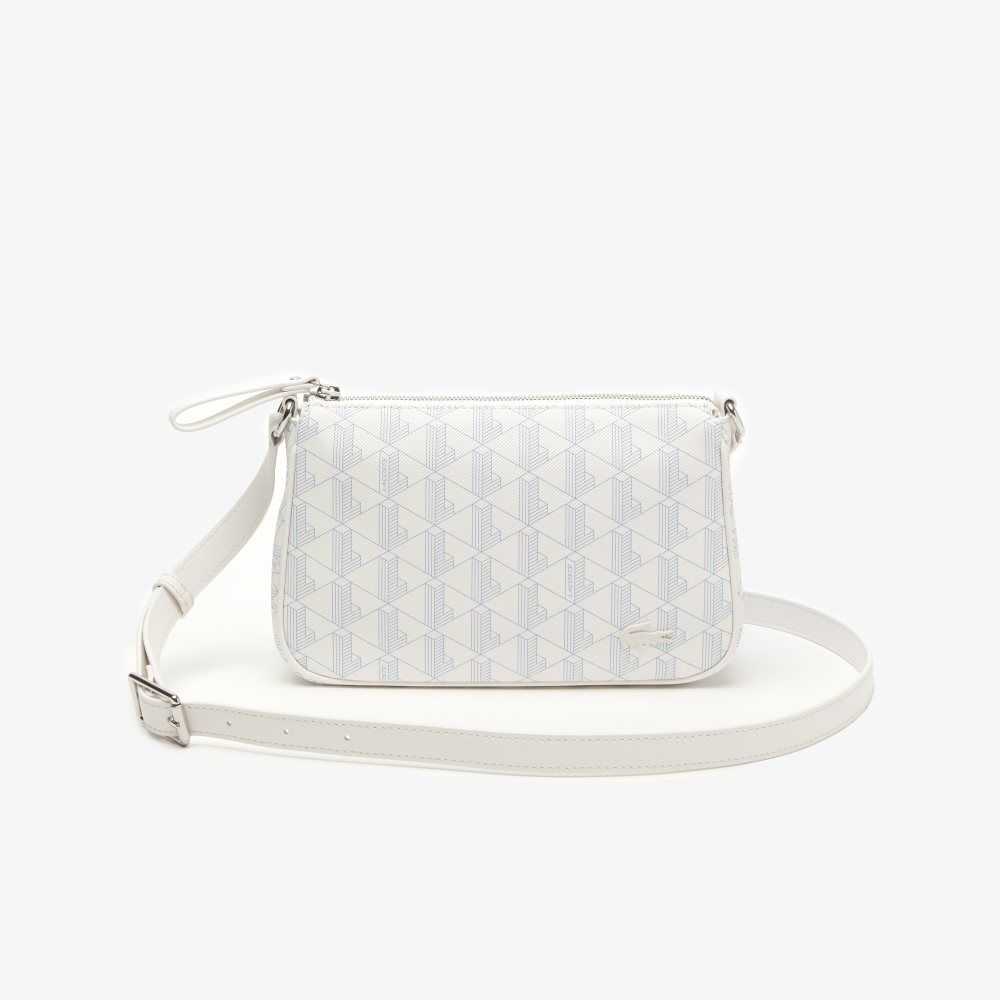 Lacoste Monogram Print Crossbody Bag Mono Farine Panorama | CVXB-75208