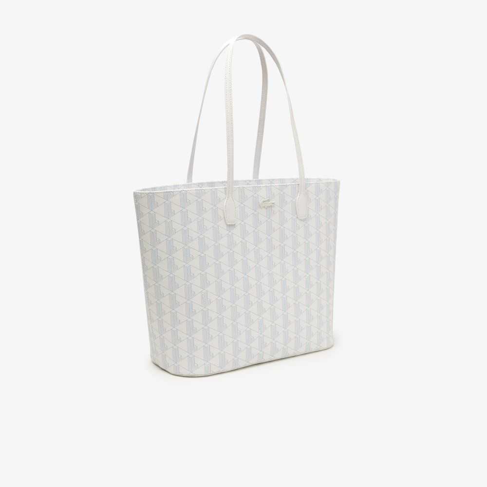 Lacoste Monogram Print Tote Mono Farine Panorama | OQYH-26108