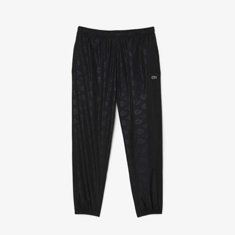 Lacoste Monogram Print Track Pants Black | GOMD-17382