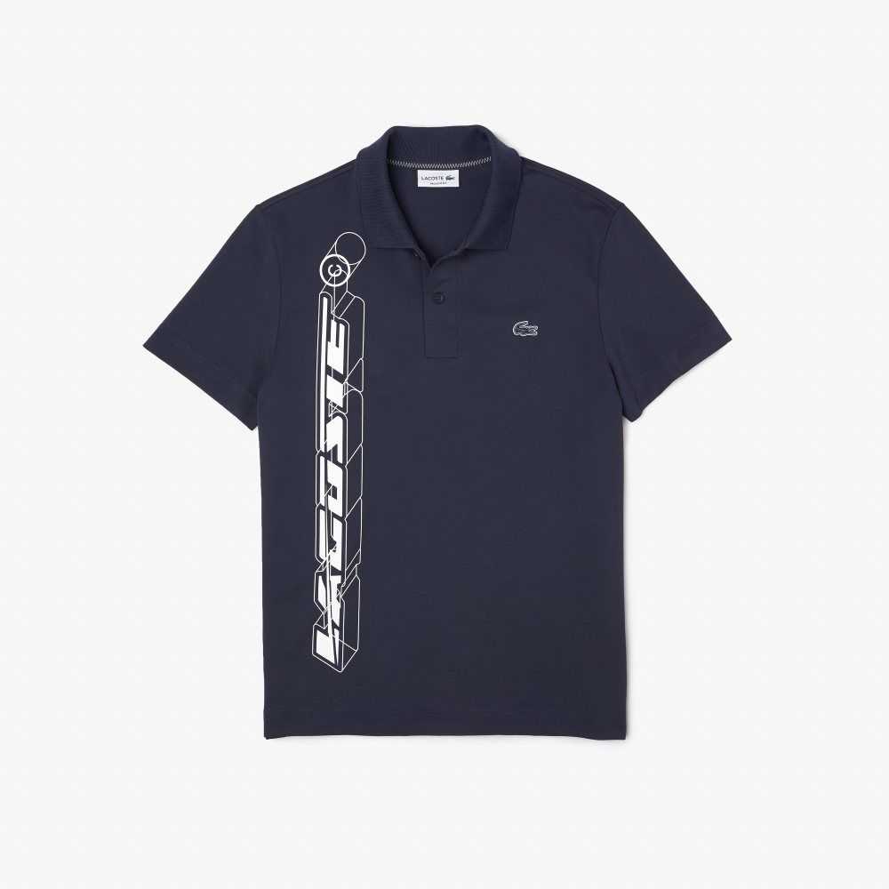 Lacoste Movement Signature 3D Polo Blue | XEVQ-13589