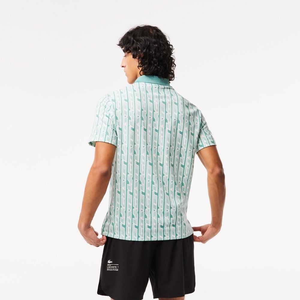 Lacoste Movement Two-Tone Printed Polo Green / Light Green | TFKA-31968