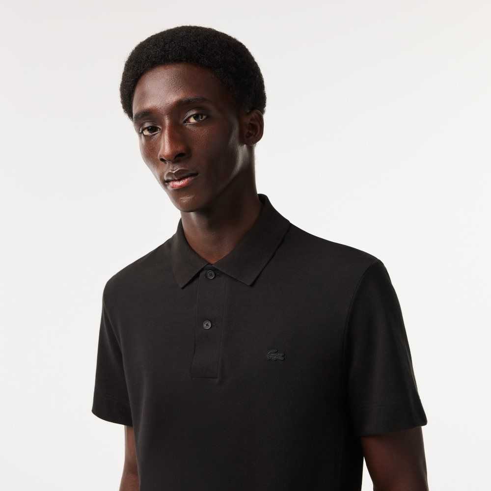 Lacoste Movement Ultra Light Pique Polo Black | TBYN-80675