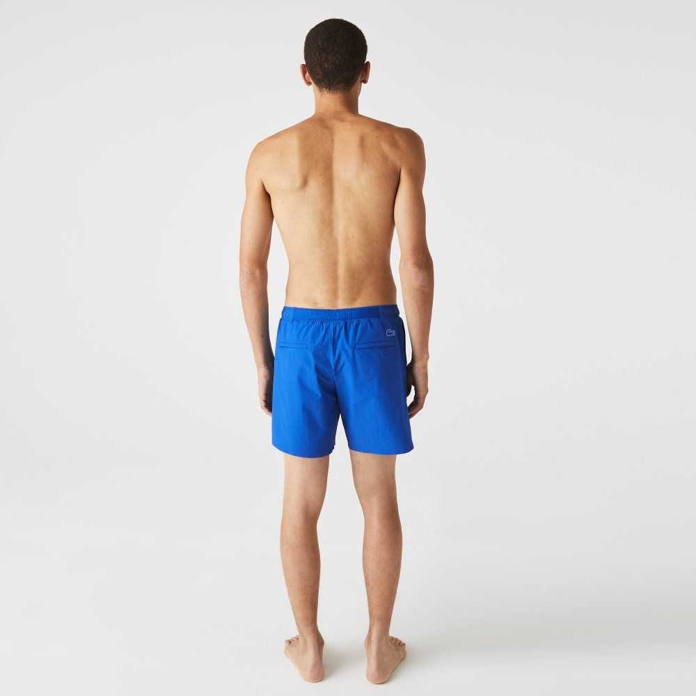 Lacoste Nautical Print Swim Shorts Blue / White | GFBS-20347