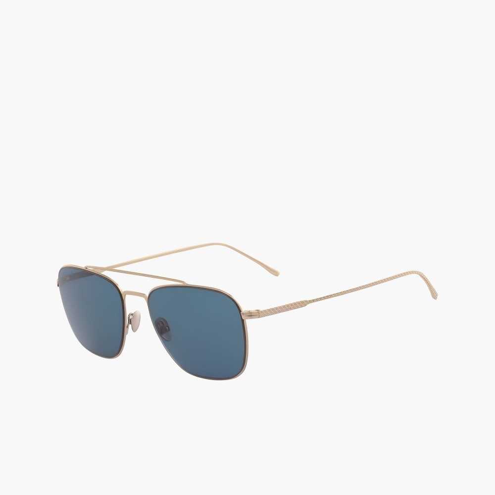 Lacoste Navigator Sunglasses Gold | GHUC-68972