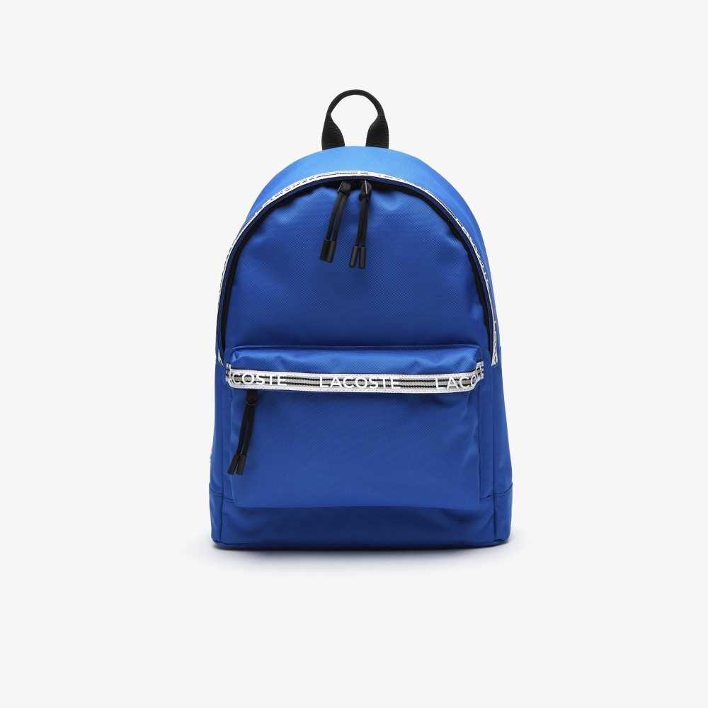 Lacoste Neocroc Backpack with Zipped Logo Straps Royaume Noir Blanc | BGMS-40952