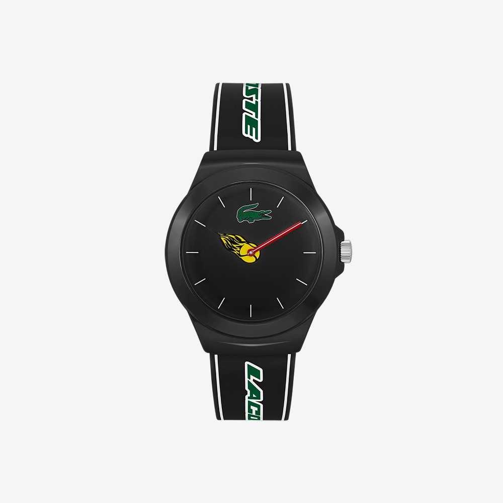 Lacoste Neocroc Black Silicone Strap Watch Black | KUNR-48015