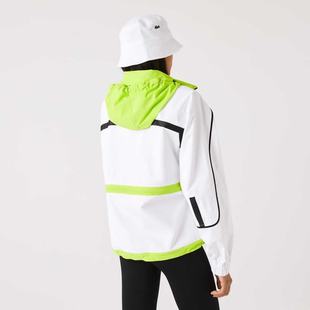 Lacoste Nylon Windbreaker White / Yellow | UGDH-53976